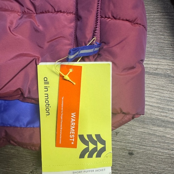 All in Motion Kids' Pink and Blue Puffer Jacket - Picture 3 of 8